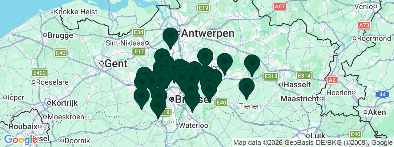 Carte des offres d'emploi dans le Brabant flamand